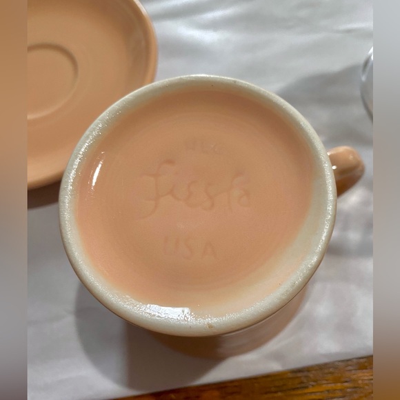 Fiesta Ware Mug & Saucer in Retired “Apricot” Color. Made between 1986-98. EUC - Picture 3 of 15